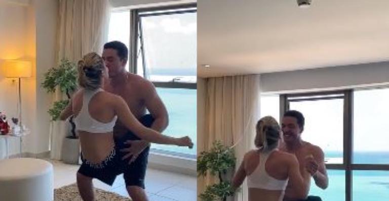 Casal fitness! Wesley Safadão treina sem camisa com a esposa e corpão musculoso rouba a cena
