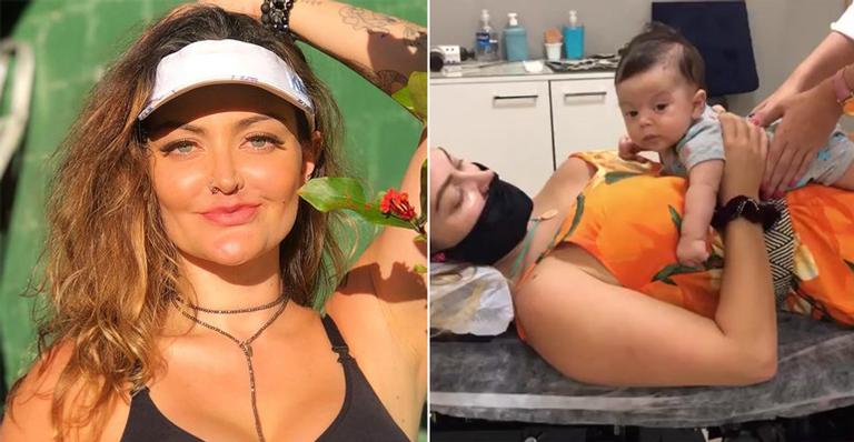 Laura Keller registra sessão de quiropraxia do recém-nascido, Jorge: “Não machucou o neném”