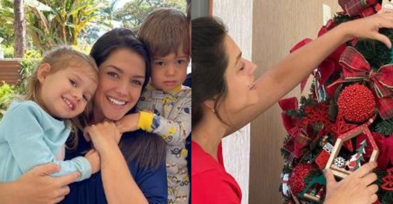 Thais Fersoza ganha ajuda dos filhos e monta árvore de Natal dos sonhos: ”Paixão na minha vida”