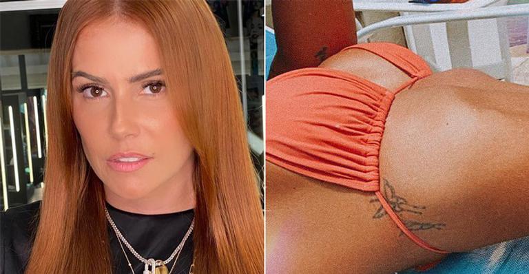 De biquíni mínimo, Deborah Secco posa em ângulo estratégico e cinturinha chama a atenção: “Corpão”