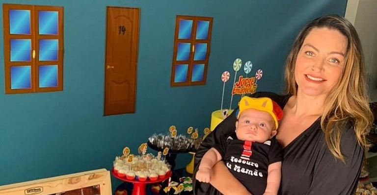 Laura Keller celebra os 3 meses do herdeiro com festa intimista: “Meu tesouro”