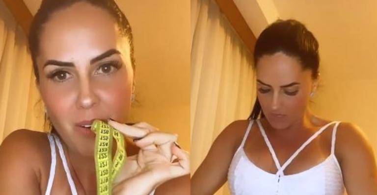 Noiva de Zezé di Camargo usa fita métrica para mostrar perda rápida de medidas: “É impressionante”