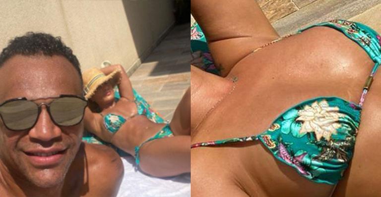 Que casal! Luciele di Camargo e Denílson exibem corpos perfeitos em dia de piscina: “Ocupada demais”