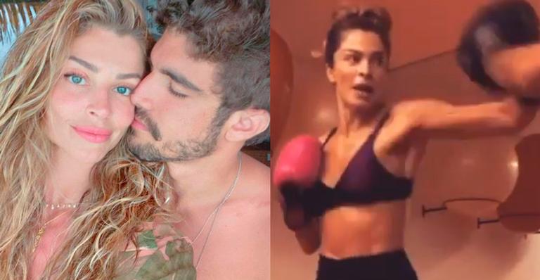 Grazi Massafera aparece em treino violento de boxe e seguidores brincam: “Caio Castro, dá mole pra ver”