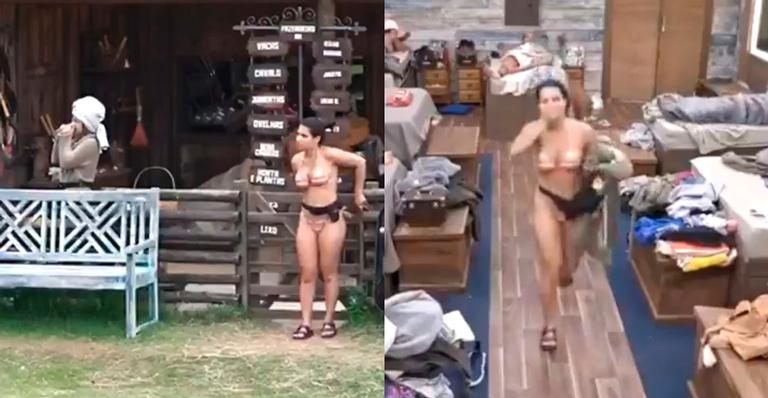 A Fazenda: Helicóptero faz vôo baixo com suposta mensagem e dá susto em Raissa e MC Mirella