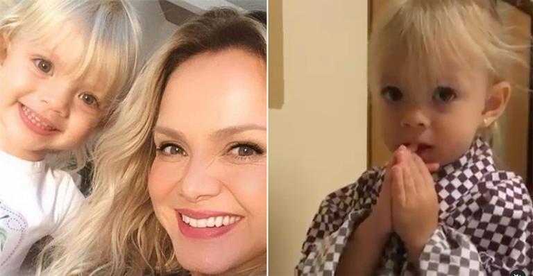 Fofura! Eliana registra a filha, Manuela, falando japonês: “Agradecer sempre”