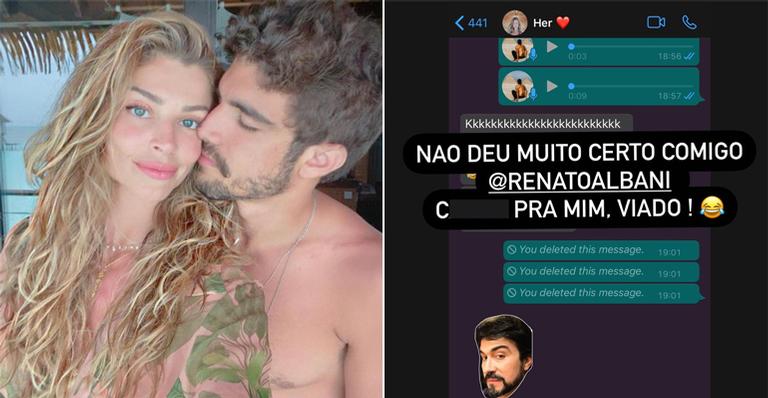Caio Castro tenta fazer brincadeira com Grazi Massafera em troca de mensagens: “Não deu certo”