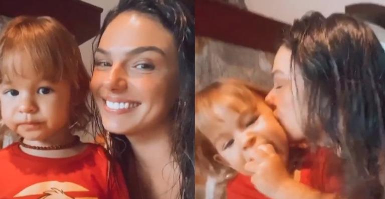 Isis Valverde dispensa luxo e celebra aniversário do herdeiro com festinha em casa