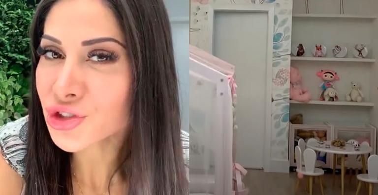 Mayra Cardi mostra quarto luxuoso da filha, com escorregador, cama de princesa e banheiro privativo