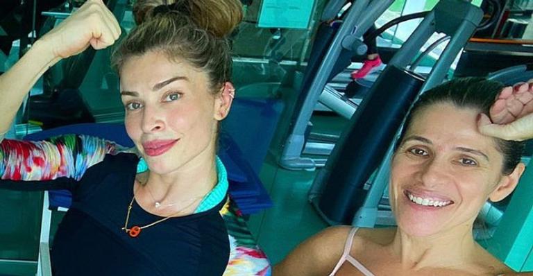 Grazi Massafera e Ingrid Guimarães encaram treino pesado e ostentam físico magérrimo: ”Gatíssimas!”