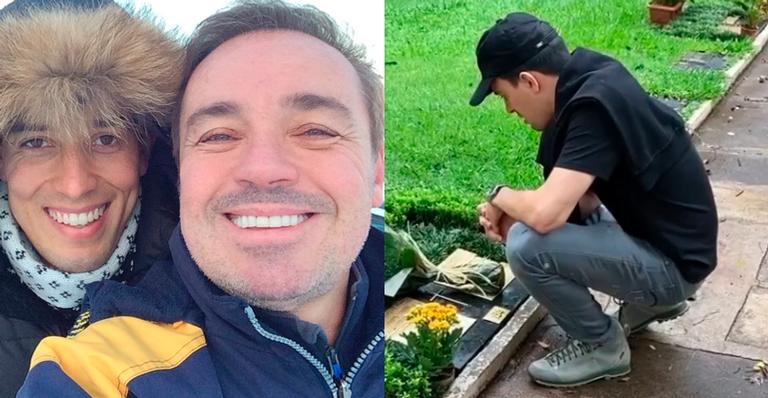 Suposto namorado de Gugu Liberato visita túmulo do apresentador e desabafa: “Difícil”