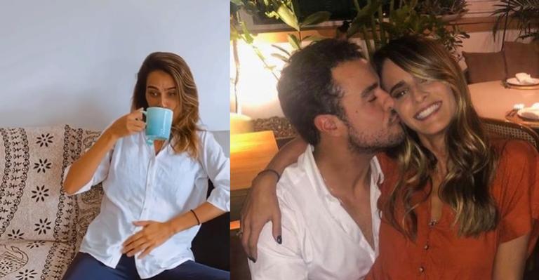 À espera de gêmeas, esposa de Joaquim Lopes é paparicada pelo ator