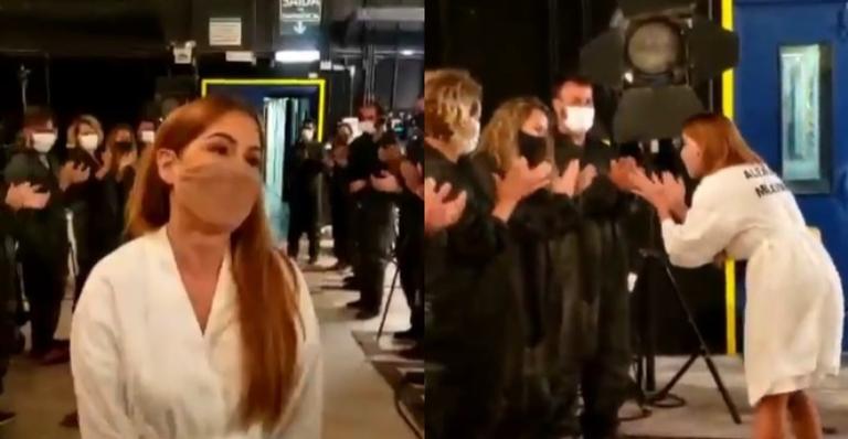 Deborah Secco ganha surpresa nos bastidores de ‘Salve-se Quem Puder’