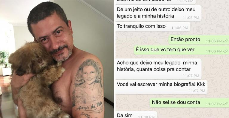 Ex de Tom Veiga relembra troca de mensagens pouco antes de sua morte: “Ele já pressentia a partida”