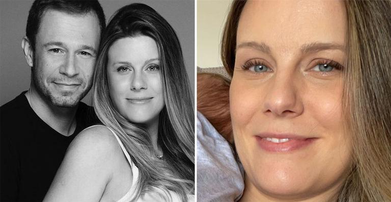 Esposa de Tiago Leifert, Daiana Garbin posa com a filha recém-nascida do casal e encanta web