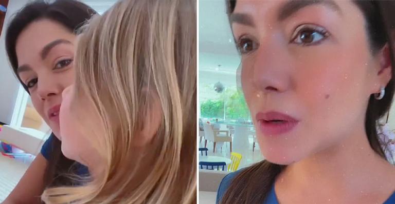 Artista mirim! Thais Fersoza registra Melinda cantando música em inglês: “Preparando o show”