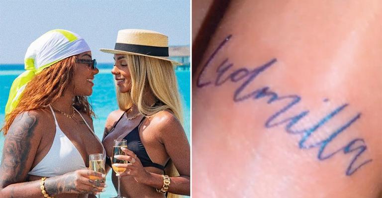 Prova de amor! Ludmilla é homenageada por Brunna Gonçalves com tatuagem em região estratégica