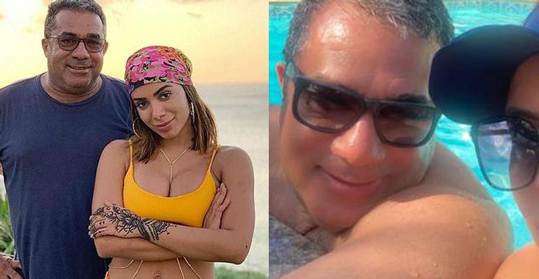 Pai de Anitta surge em clique quente com a nova namorada durante dia de piscina: “Minha sereia”