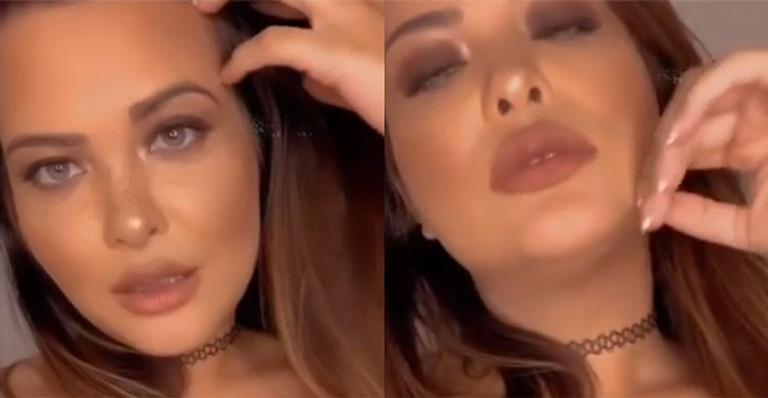 De lingerie, Geisy Arruda provoca fãs com vídeo picante em plena madrugada: “Vai me dando corda”