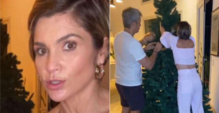 Flávia Alessandra inova e mostra árvore de Natal diferentona que montou em sua mansão: “Ritual”