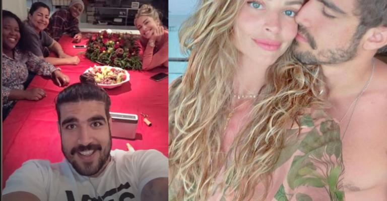 Grazi Massafera mostra ceia de Natal ao lado de Caio Castro: ”Muito amor”