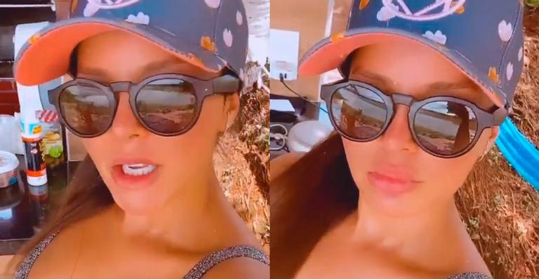 Maraisa faz charme de biquíni e shortinho e exibe barriga chapada nas redes sociais