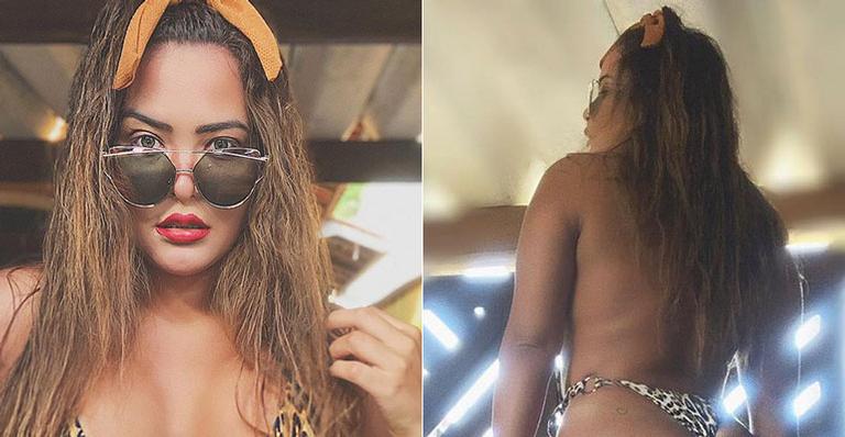 Geisy Arruda posa de biquíni de oncinha, exibe bumbum durinho e é criticada: “Única coisa que sabe fazer”