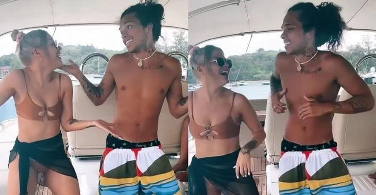 Luísa Sonza e Vitão surgem rebolando juntinhos em passeio de barco: “Que casal”