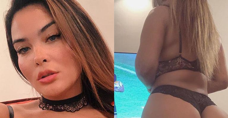 De lingerie, Geisy Arruda surge assistindo partida de futebol em momento quente: “Torcedor precisa relaxar”