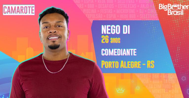 BBB21: Influenciador e comediante, Nego Di é anunciado no grupo ‘Camarote’: ”Grande marco”