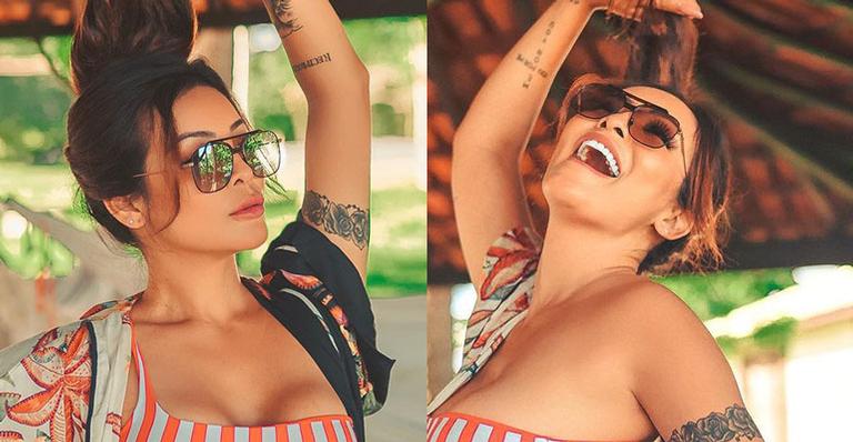 Aos 37 anos, Carol Nakamura exibe curvas fartas ao usar biquíni de uma alça só: “É de perder a linha”
