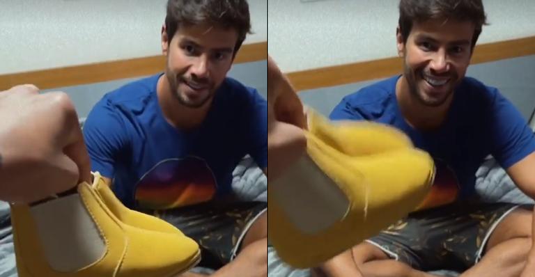 Grávida? Jakelyne Oliveira ganha roupinhas de bebê e assusta Mariano: “Primeiro presente do nosso baby”