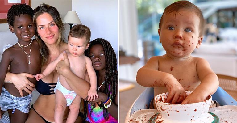 Giovanna Ewbank flagra Zyan se lambuzando com beterraba e encanta Bruno Gagliasso: “Coisa mais linda”