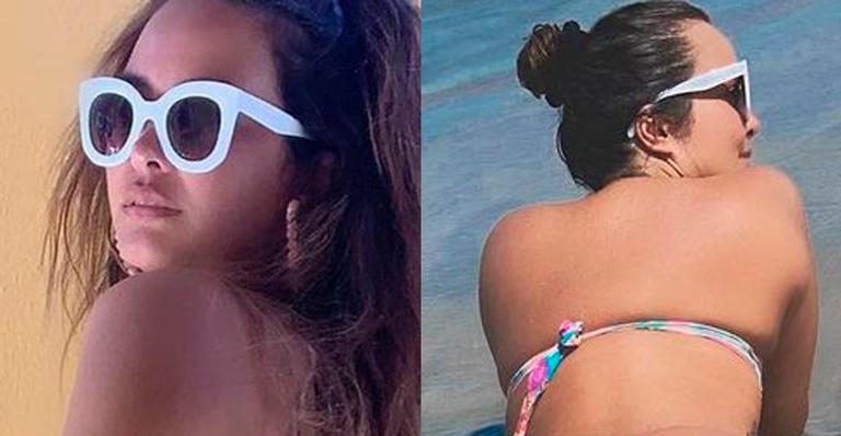 Geisy Arruda posa de bruços em dia de praia e bumbum ocupa a tela: “Toda atoladinha”