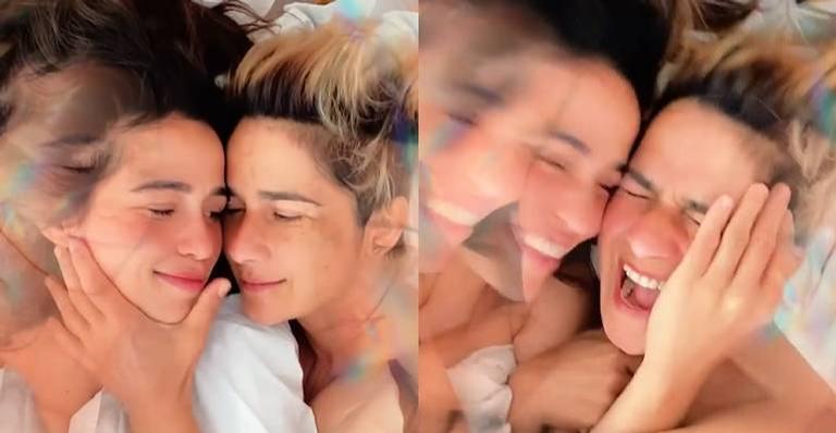 Nanda Costa surge no maior chamego e enche Lan Lanh de beijinhos: “Sete anos do primeiro beijo”