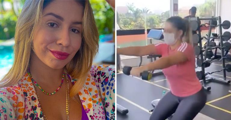 Fitness, Marília Mendonça registra ‘treino sofrência’ nas redes e diverte fãs: “Agachando e chorando”