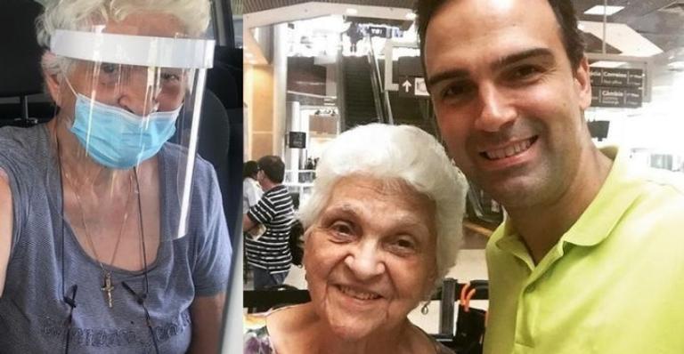Mãe de Tadeu Schmidt recebe vacina contra Covid-19 e apresentador celebra: ”Bom demais”