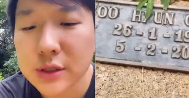 Ex-BBB Pyong Lee visita o túmulo do pai e faz desabafo para os fãs: “Faleceu na fila do hospital”