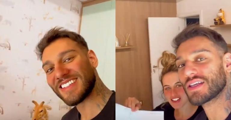 Lucas Lucco e Lorena Carvalho mostram detalhes do quarto do primeiro herdeiro