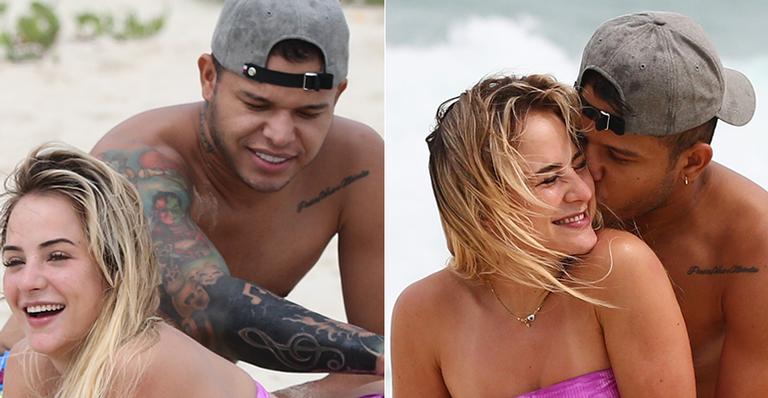 Que química! Tierry passa o bronzeador em Gabi Martins e casal protagoniza momento quente no Rio
