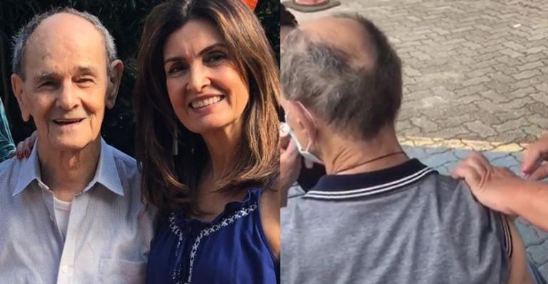 Emocionada, Fátima Bernardes leva o pai para tomar vacina contra a Covid-19 e celebra: ”Ato de amor”