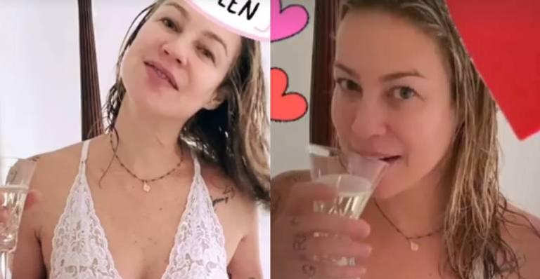 Que corpão! Só de lingerie, Luana Piovani abusa da transparência e deixa seios à mostra