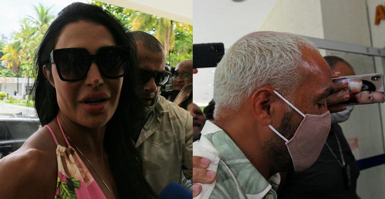 Gracyanne Barbosa chega à Cidade da Polícia com o semblante sereno para apoiar Belo após prisão