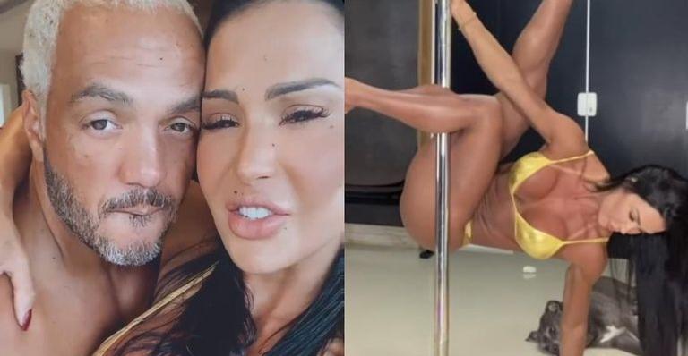 Só de lingerie, Gracyanne Barbosa faz pole dance poucas horas após prisão de Belo: “Segue em frente”