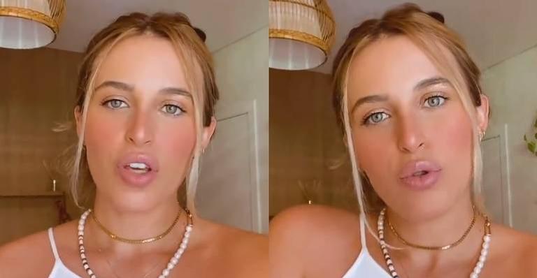 Forças! Na reta final da gravidez, esposa de Lucas Lucco revela problema no útero: “Fiquei com medo”
