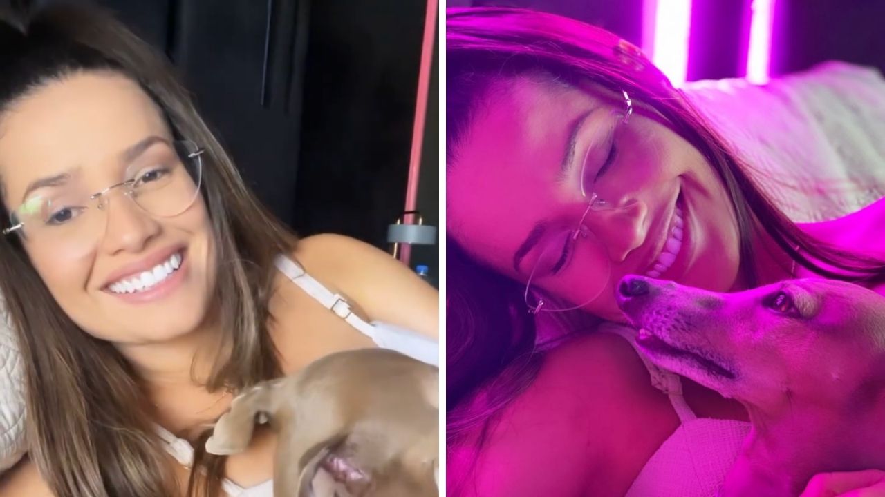 Cheia de intimidade na casa da Anitta, ex-BBB Juliette cuida do cachorro da cantora: “Tô com o famoso Plínio”