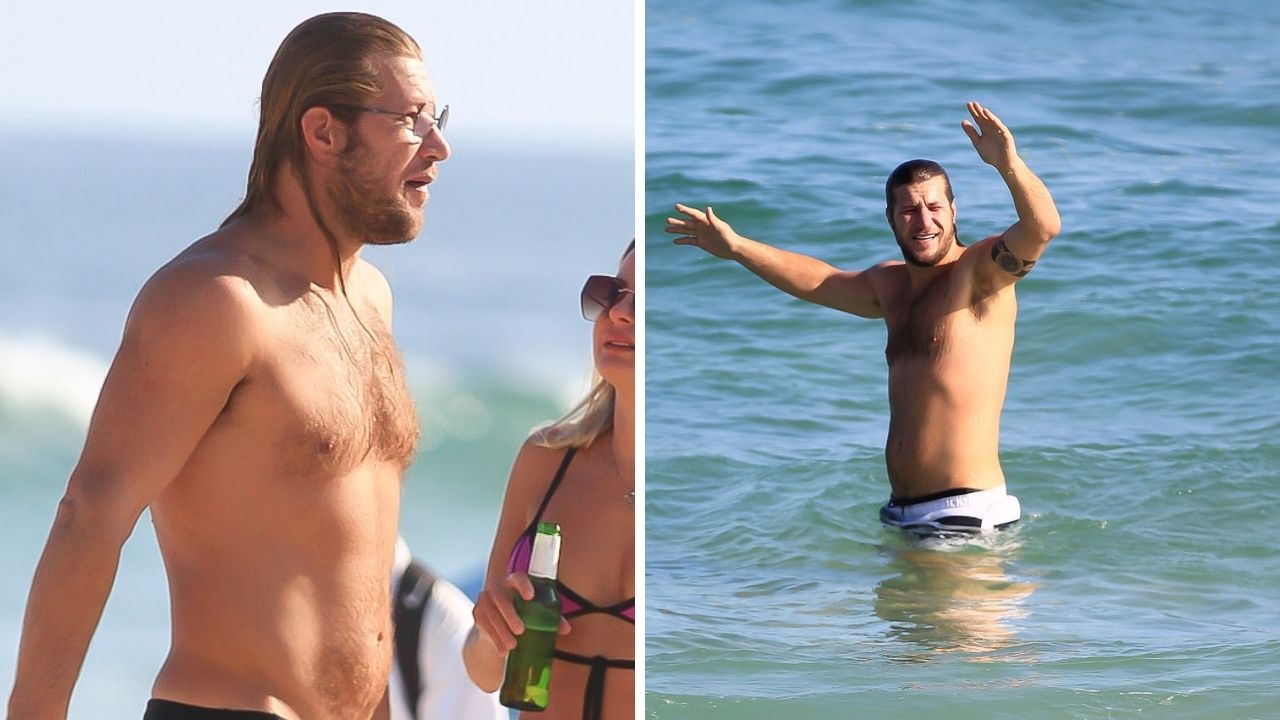 Lembra dele? Ex-BBB Diego Alemão é flagrado tomando banho de mar ao lado da namorada em dia de sol