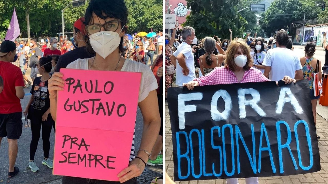 Famosos se posicionam e vão às ruas para protestar contra o governo do presidente Jair Bolsonaro; veja fotos