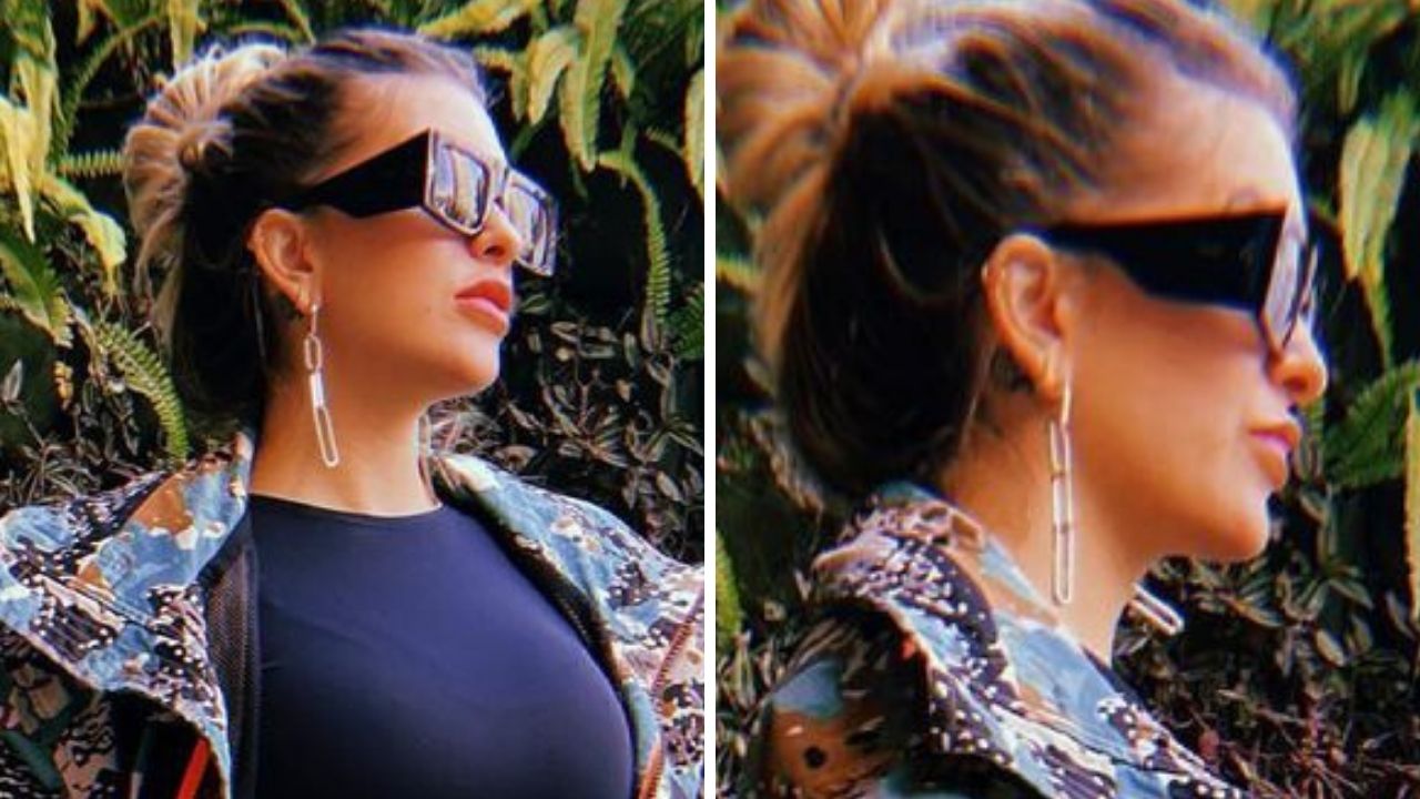 Grávida, Lore Improta posa com vestido coladinho e exibe barriguinha marcada com look sofisticado: “Casaco do papai”