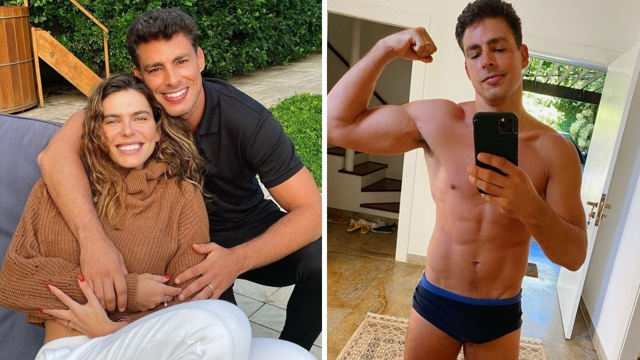 Mariana Goldfarb compartilha clique ousado de Cauã Reymond só de cueca exibindo corpão musculoso: “Parabéns meu amor”